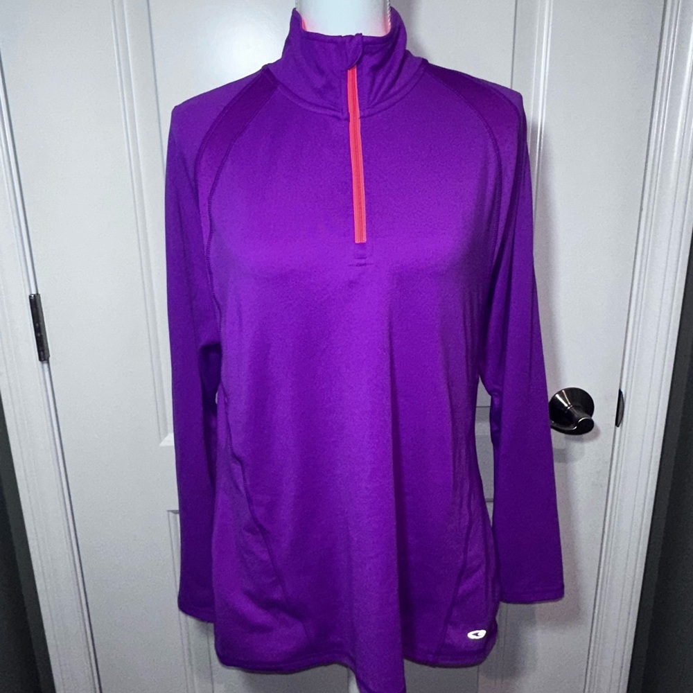 Champion C9 Purple Quarter Zip Athletic Pullover Lightweight Running Top LG - Picture 1 of 11